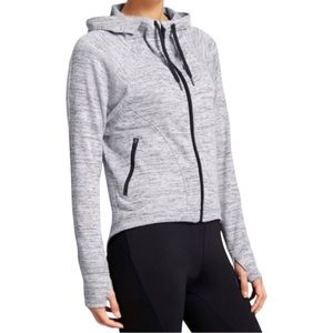 Athleta Womens Size Small Heathered Gray Techie Sweat Anorak Hoodie